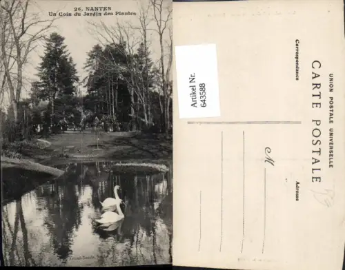 643588,Nantes Un Coin du Jardin des Plantes Schwan France