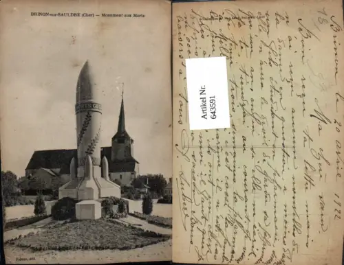 643591,Brinon-sur-Sauldre Cher Monument aux Morts Kirche France