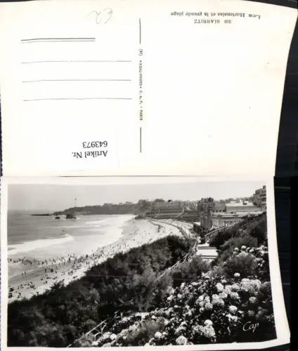 643973,Foto Ak Biarritz Les Hortensias et la grande plage France