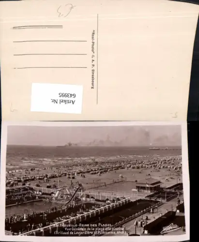 643995,Trouville Reine des Plages Vue Generale de la plage et la piscine Strand France