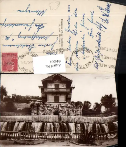 644001,Foto Ak Nice Nizza La Cascade de Gaisaut Wasserfall France