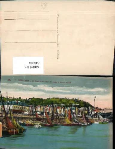 644004,Honfleur Le Port et la Cote de grace a Maree haute Hafen Segelboote France