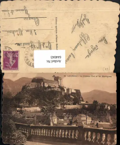 644043,Lourdes Le Chateau Fort et les Montagnes France