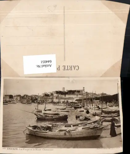 644051,Cannes La Plage et le Mont Chevalier Boote Strand France