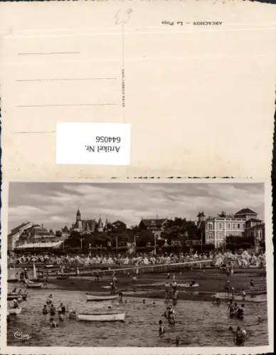 644056,Foto Ak Arcachon La Plage Strand Strandleben France