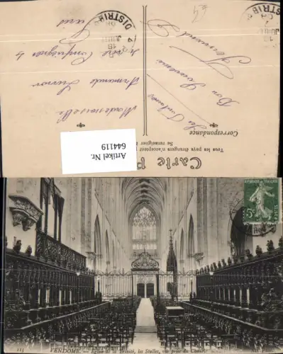 644119,Vendome Eglise de la Trinite les Stalles vue prise du Choeur Kirche France
