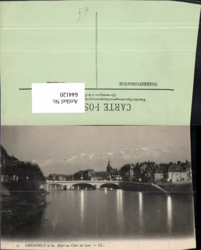 644120,Grenoble et les Alpes au Clair de lune Brücke France