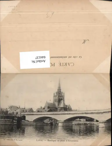 644137,Laval Basilique et pont d Avesnieres Brücke Basilika France