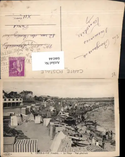644144,Croix-de-Vie Vendee La Plage Vue generale Strand Strandleben France