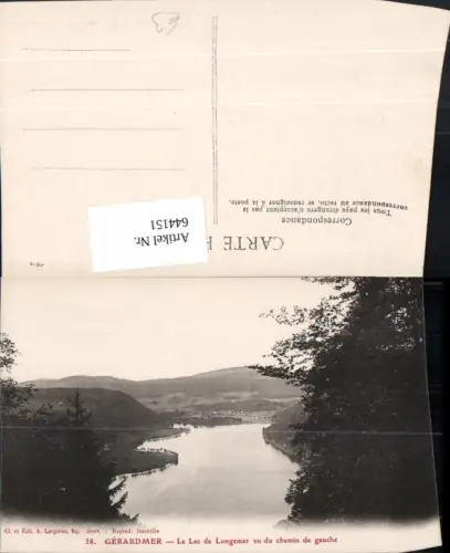 644151,Gerardmer Le Lac de Longemer vu du chemin de gauche France