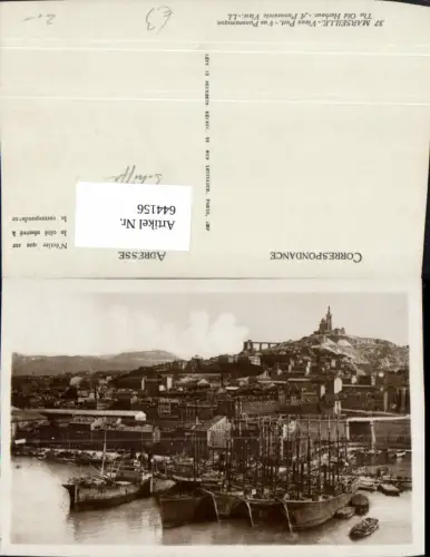 644156,Foto Ak Marseille Vieux Port Vue Panoramique Hafen Schiffe France