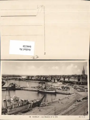 644159,St Malo Les Bassins et la ville Schiffe Hafen France