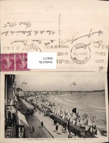 644171,Les Sables-d Olonne Vendee La Promenade du Remblai et la Plage France