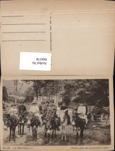 644178,La Bourboule Depart pour une promenade a anes Esel Reiten France