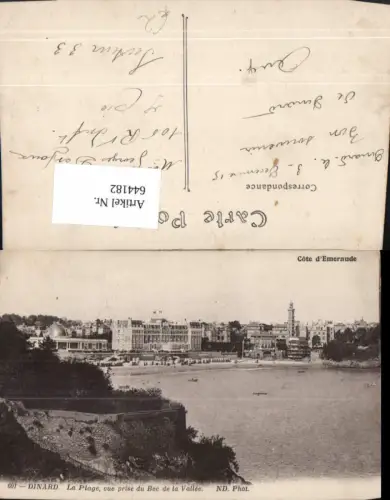 644182,Dinard La Plage vue prise du Bec de la Vallee Cote d Emeraude France