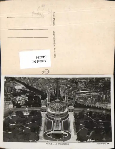 644234,Fliegeraufnahme Aero-Photo Paris Le Trocadero France