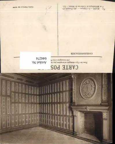644274,Blois Le Chateau La Bibliotheque de Catherine de Meaux Schloss Bibliothek France