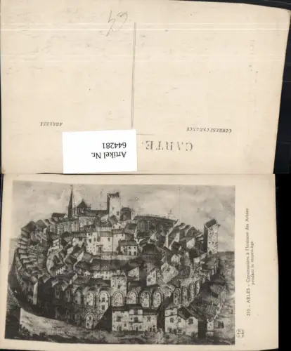 644281,Arles Construcitons a l Interieur des Arenes pendant le moyen-age France