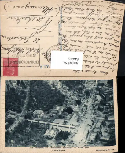 644285,Aero-Photo Luftbild Paris L Exposition Coloniale 1931 L Indochine France