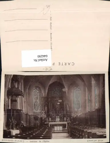 644290,Bonnieres Interieur de l Eglise Kirche France
