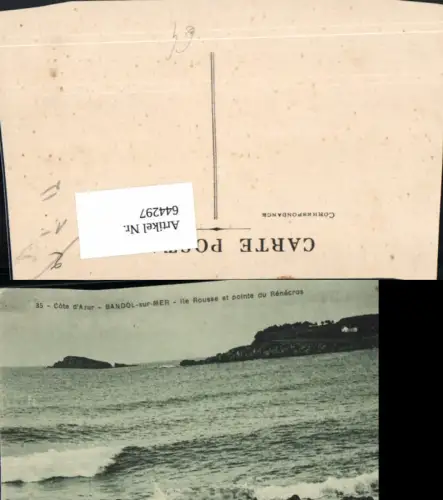 644297,Cote d Azur Bandol-sur-Mer Ile Rousse et pointe du Renecros France