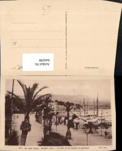 644298,La Cote d Azur Bandol Var Le Port et les Yachts de plaisance Segelboote France