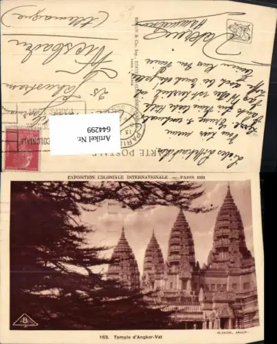 644299,Paris Exposition Coloniale Internationale 1931 Temple d Angkor-Vat France