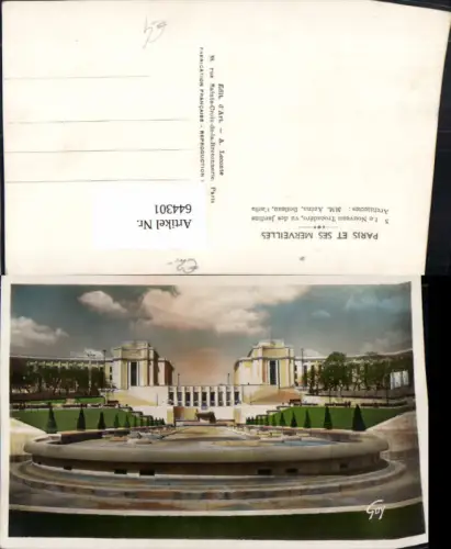 644301,Paris Le Nouveau Trocadero vue des Jardins France