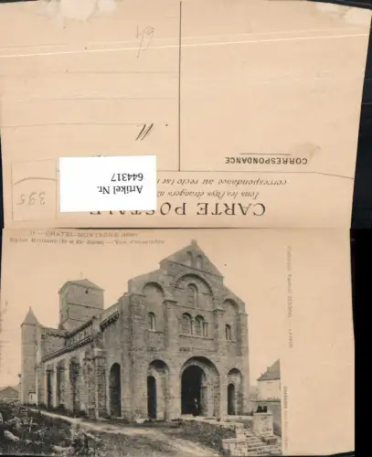 644317,Chatel-Montagne Allier Eglise Romane Vue d ensemble Kirche France