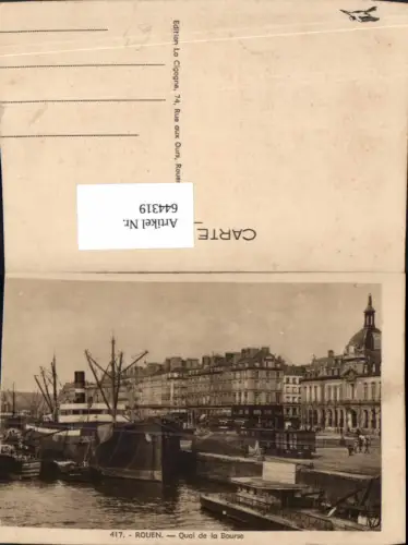 644319,Rouen Quai de la Bourse Hafen Schiffe France