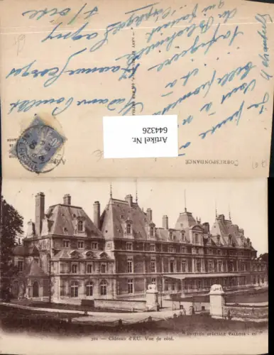 644326,Chateau d Eu Vue de cote Schloss France