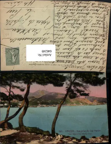 646249,Menton Vue prise du Cap Martin France