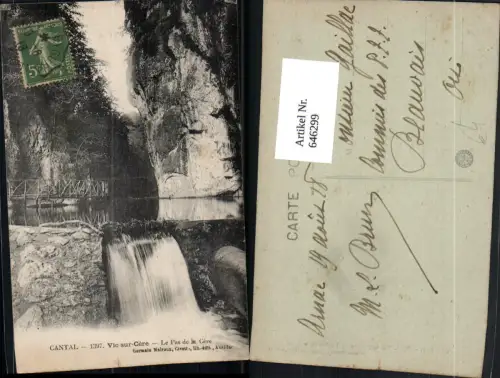 646299,Cantal Vic-sur-Cere Le Pas de la Cere Wasserfall France
