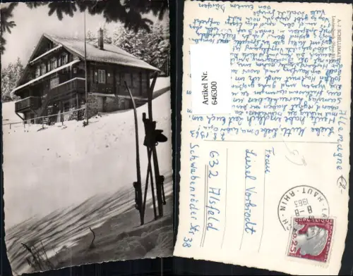 646300,Foto Ak Lautenbach Haut-Rhin Hütte Winteransicht Ski Schi France
