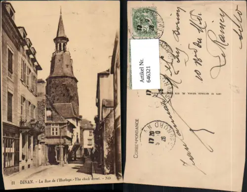 646321,Dinan La Rue de l Horloge France