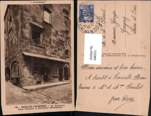 646351,L Auvergne Besse-en-Chandesse La Boucherie Porte d escalier France