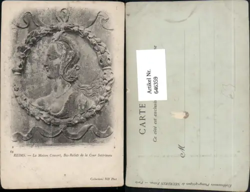 646359,Reims La Maison Couvert Bas-Reliefs de la Cour Interieure France
