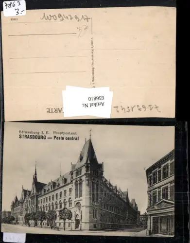 656810,Strasbourg Straßburg Poste Central Hauptpostamt Postamt Post France