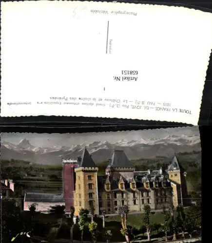 658151,Pau Le Chateau et la chaine des Pyrenees Schloss France