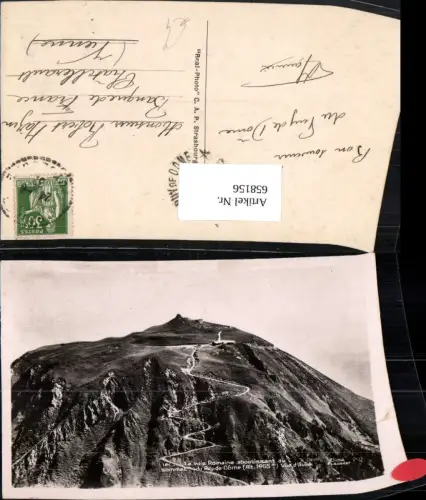 658156,La voie Romaine aboutissant au sommet du Puy-de-Dome Vue d Avion France
