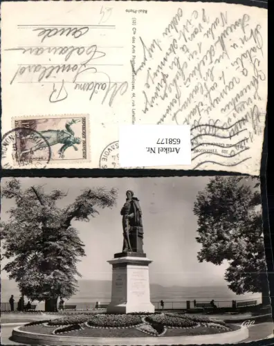 658177,Foto Ak Thonon-les-Bains Statue du General Dessaix France