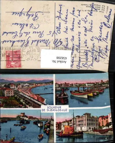 658208,Mehrbild Ak Souvenir de St-Jean-de-Luz Le Port Hafen Boote France