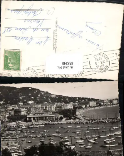 658240,Foto Ak La Cote d Azur Cannes Le Port Le Casino Hafen Boote France