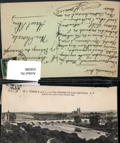 658280,Tours La Vue Generale et la Loire Cote Ouest France