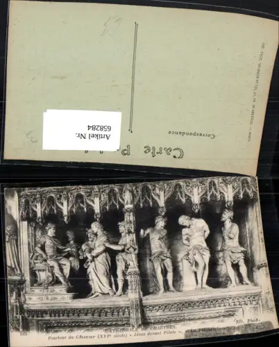 658284,Cathedrale de Chartres Pourtour du Choeur Jesus devant Pilate France