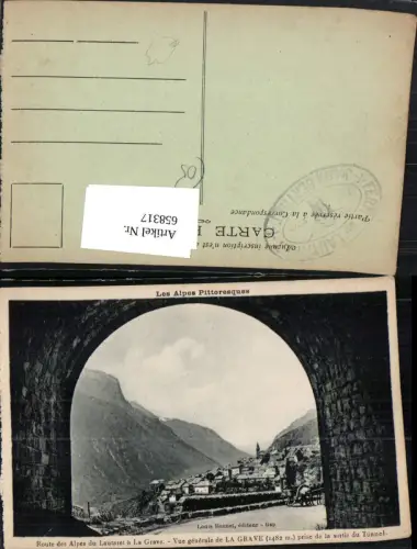 658317,Vue generale de La Grave prise de la sortie du Tunnel France