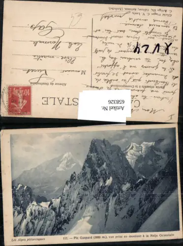 658326,Pic Gaspard vue prise en montant a la Meije Orientale France