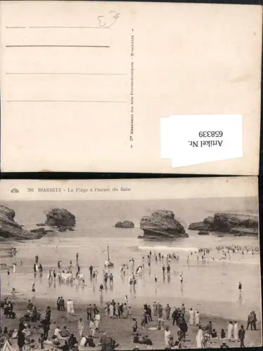 658339,Biarritz La Plage a l heure du Bain France