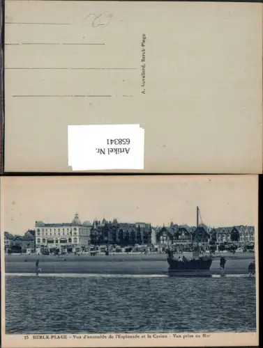 658341,Berck-Plage Vue d ensemble de l Esplanade et le Casino Vue prise en Mer France