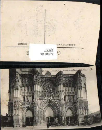 658382,Troyes Facade de la Cathedrale St-Pierre et St-Paul France